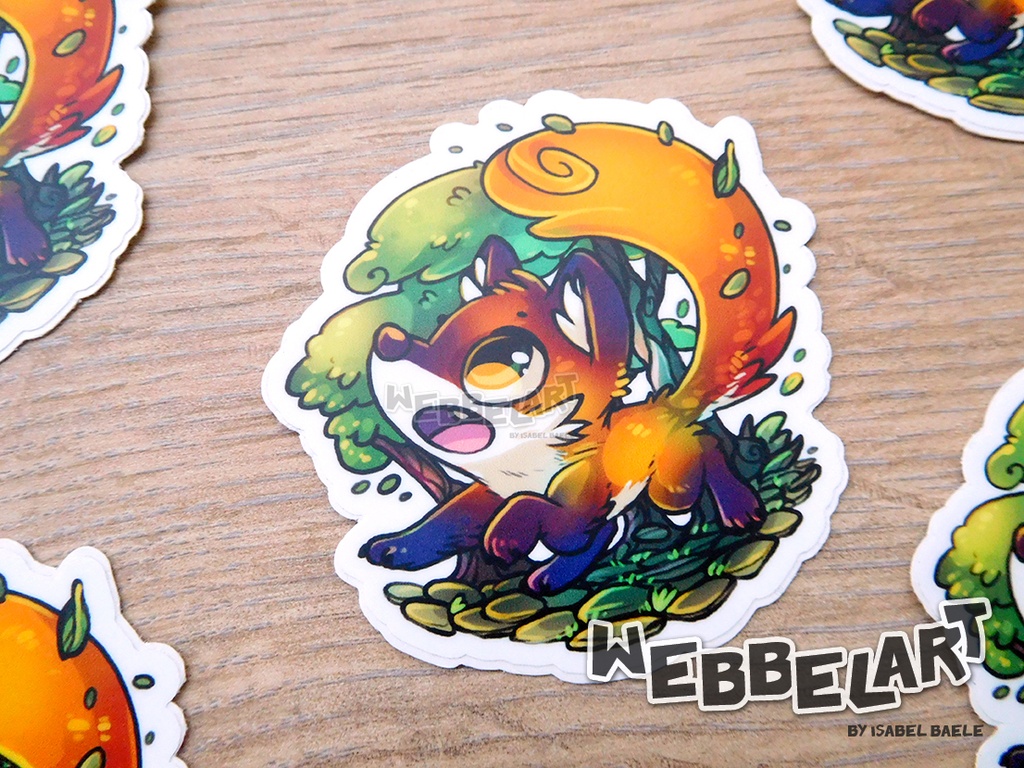 Little red Fox details Vinyl Sticker