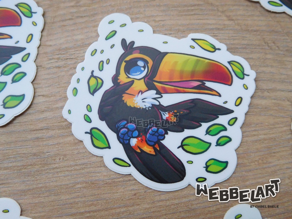 Tropical toucan details Vinyl Sticker