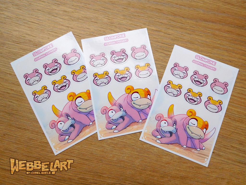 Slowpoke - Journal Stickers - Stickersheet