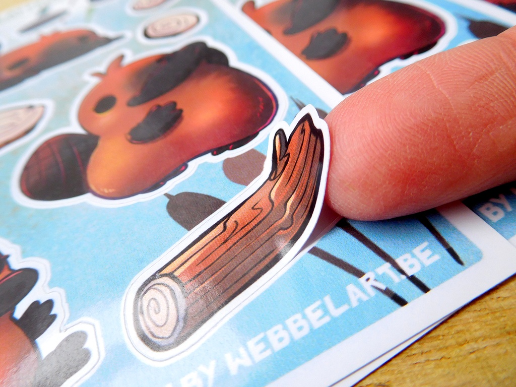 Platypus sticker sheet peeling detail