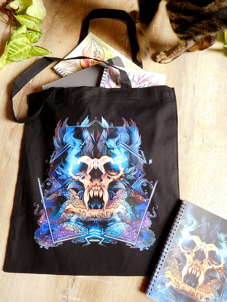 Blue Demon Skull - Totebag - Webbelart