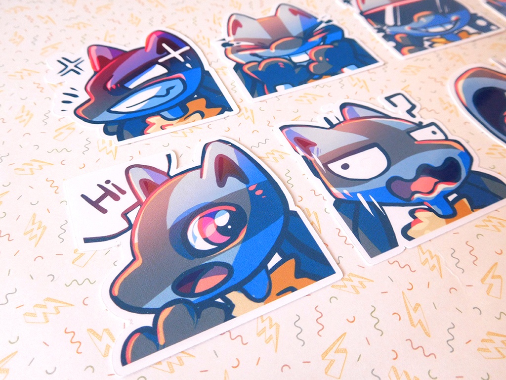 Lucario Emotes - Sticker set - 8 pieces