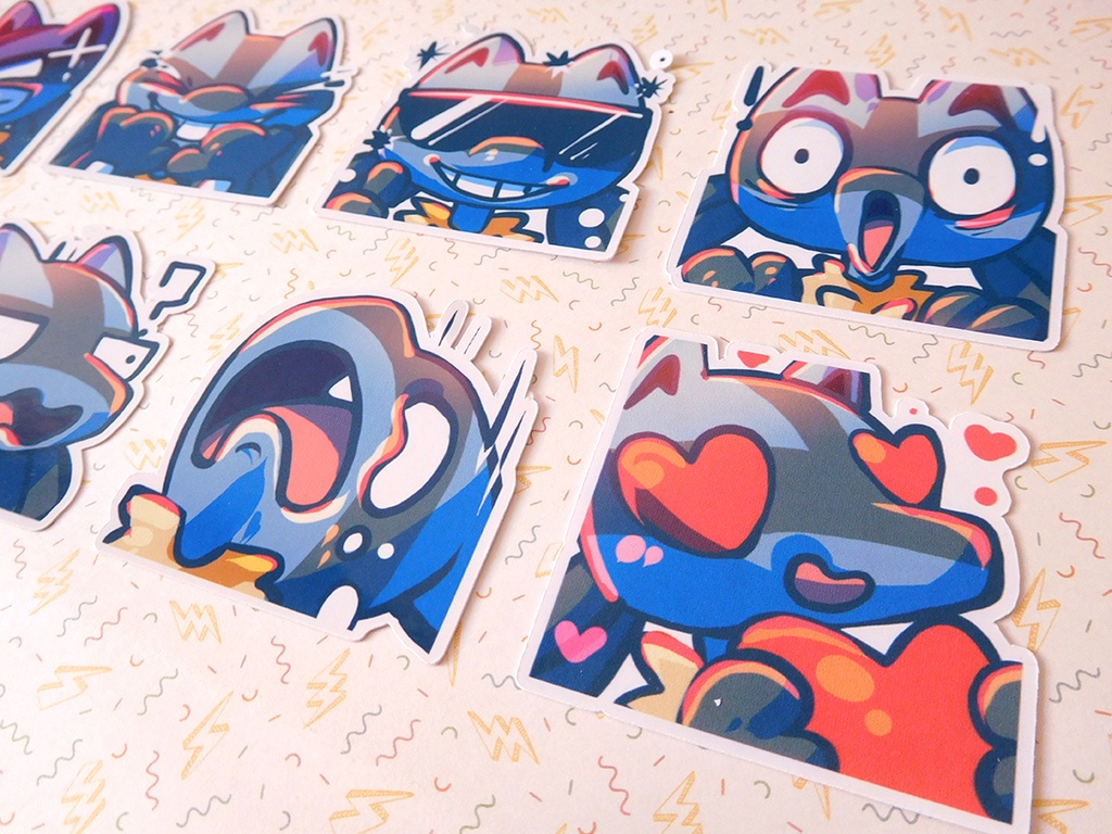 Lucario Emotes - Sticker set - 8 pieces