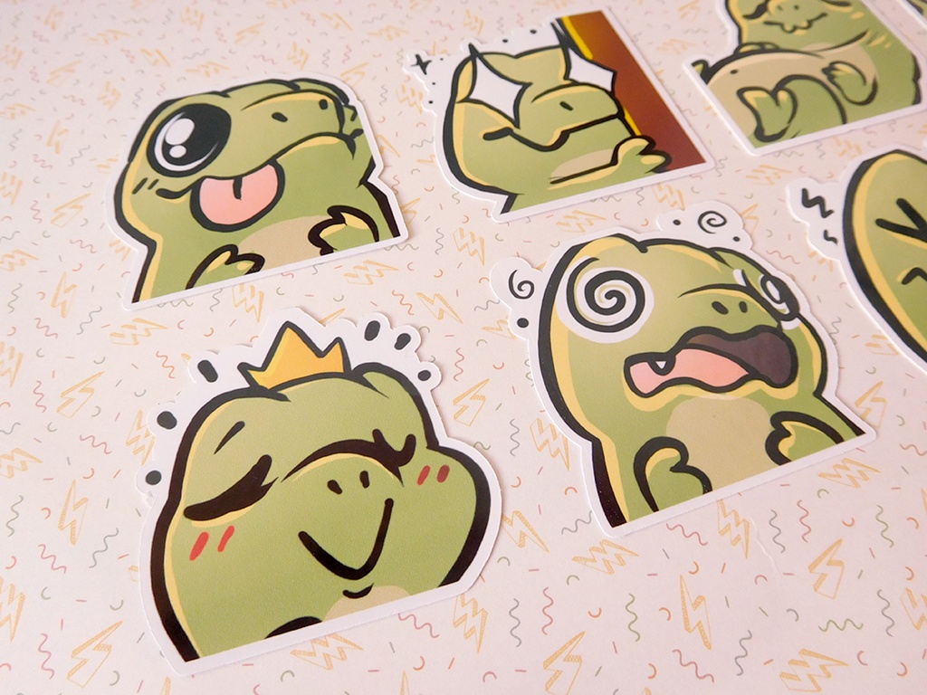 Dinosaur T-rex Emotes - Sticker set - 8 pieces