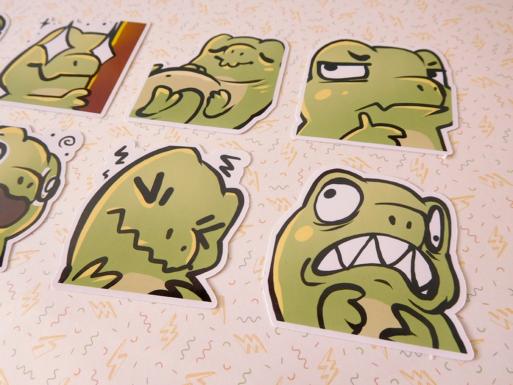 Dinosaur T-rex Emotes - Sticker set - 8 pieces