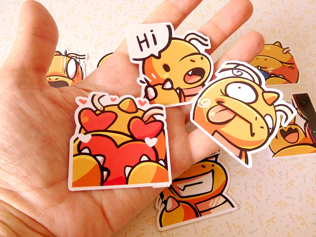 Dragonite Emotes - Sticker set - 8 pieces