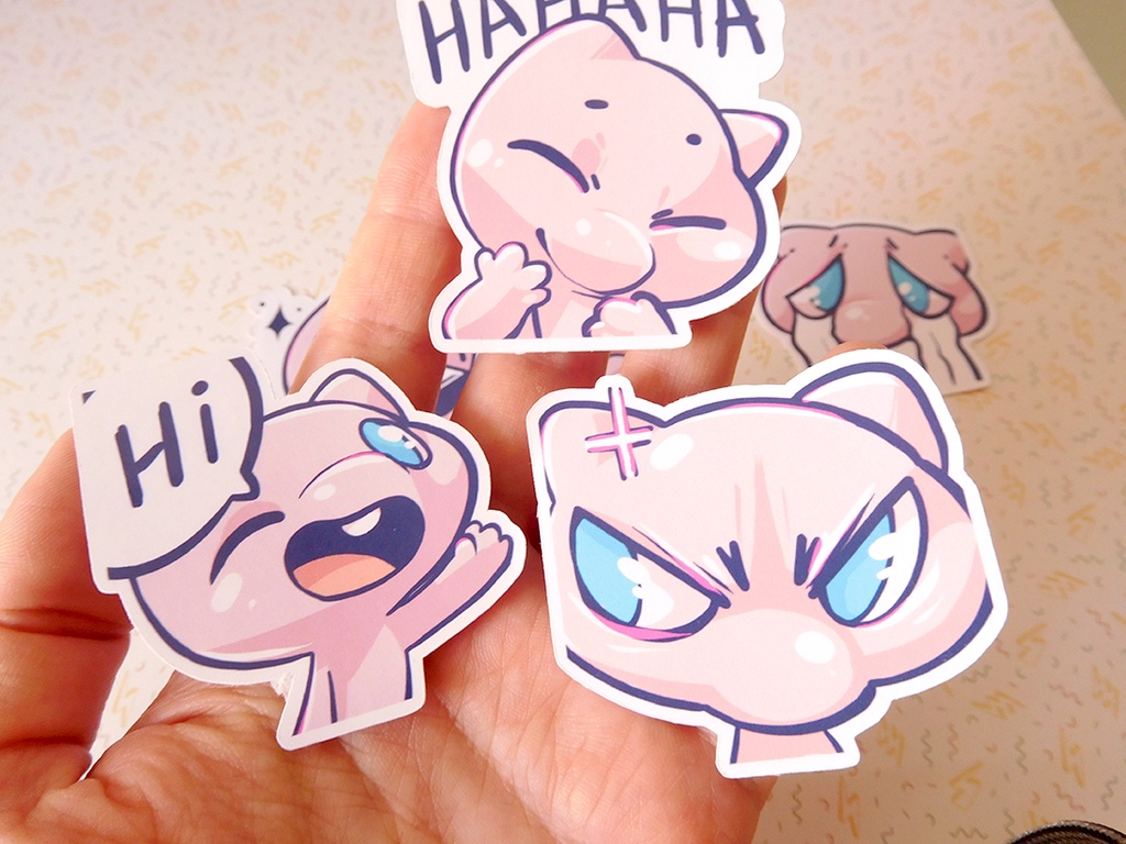 Mew Emotes - Sticker set - 8 pieces