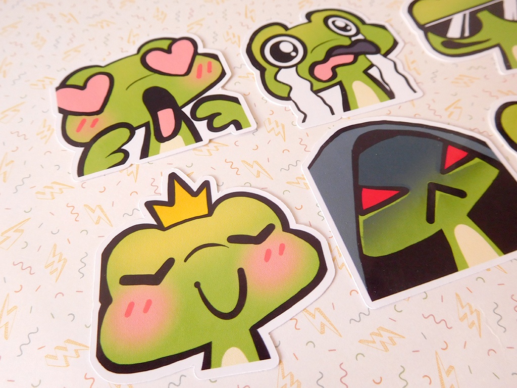 Frog Emotes - Sticker set - 8 pieces