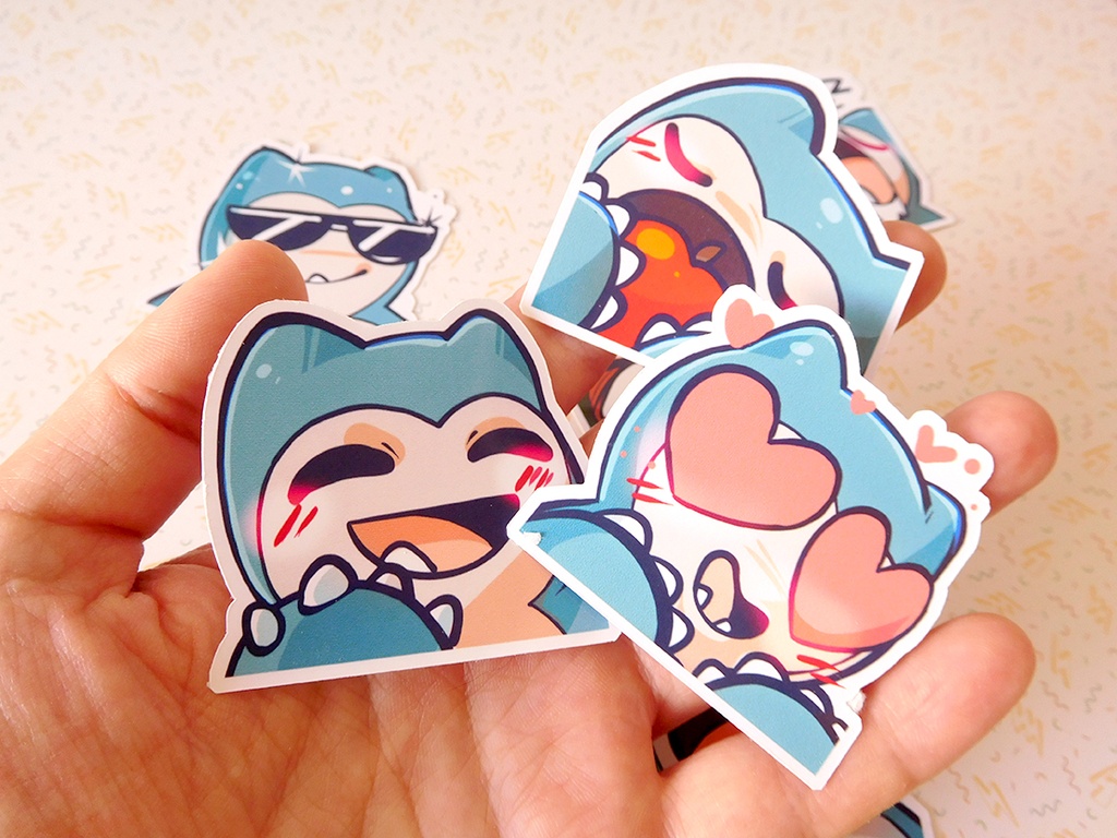 Snorlax Emotes - Sticker set - 8 pieces