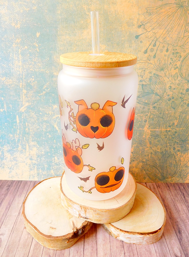 Pumpkin Animals glass tumbler