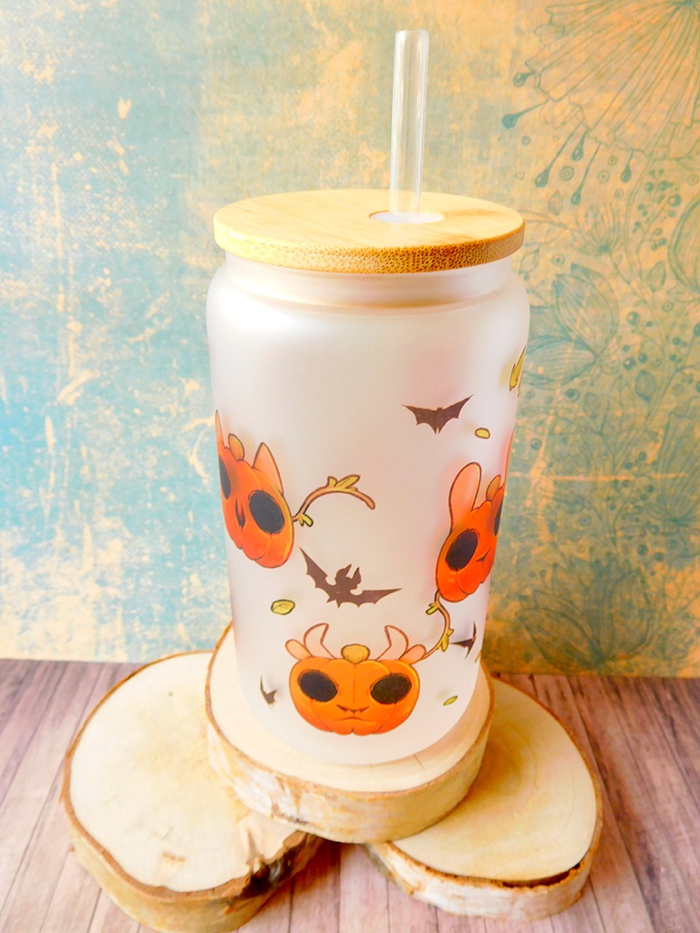 Pumpkin Animals glass tumbler