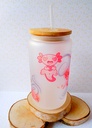 Pink Axolotl glass tumbler