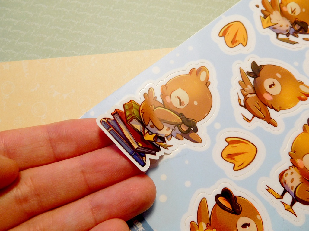 Platypus sticker sheet peeling detail