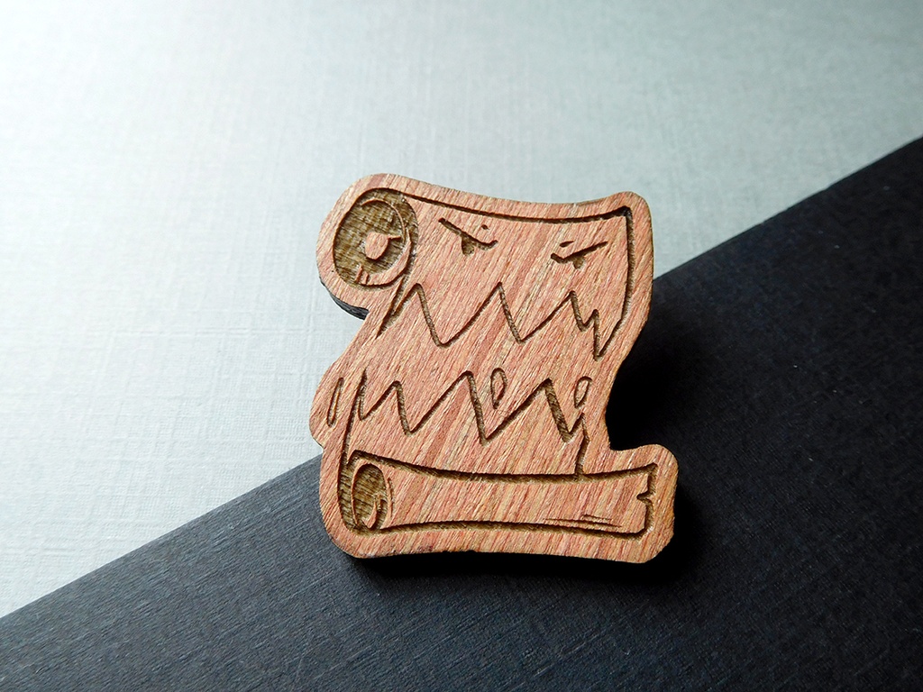 Scroll Mimic - Wooden Pin