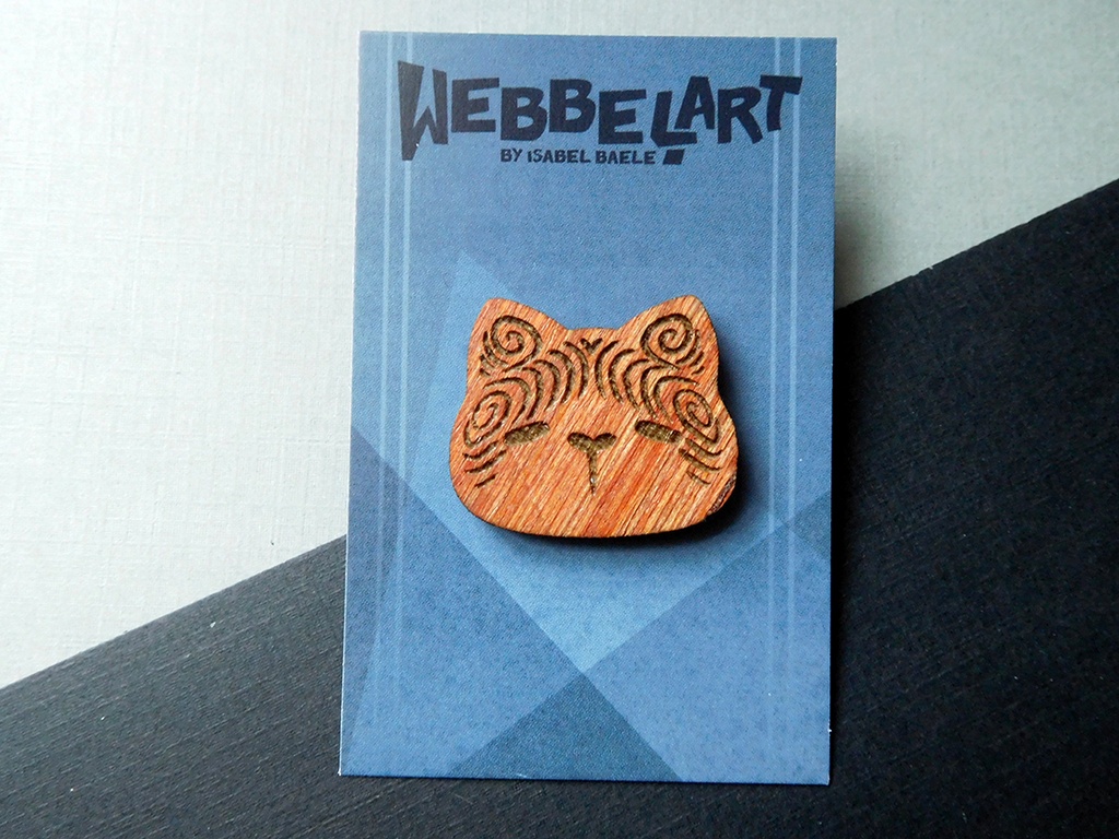 chubby cat - Wooden Pin