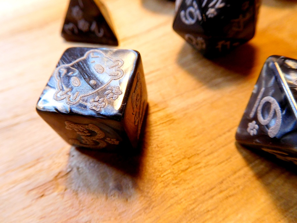 Dice Set - Cute Kitty Detail