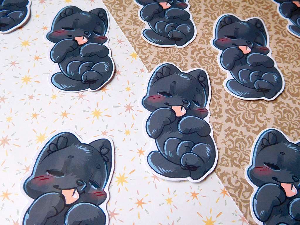 Black kitty sticker