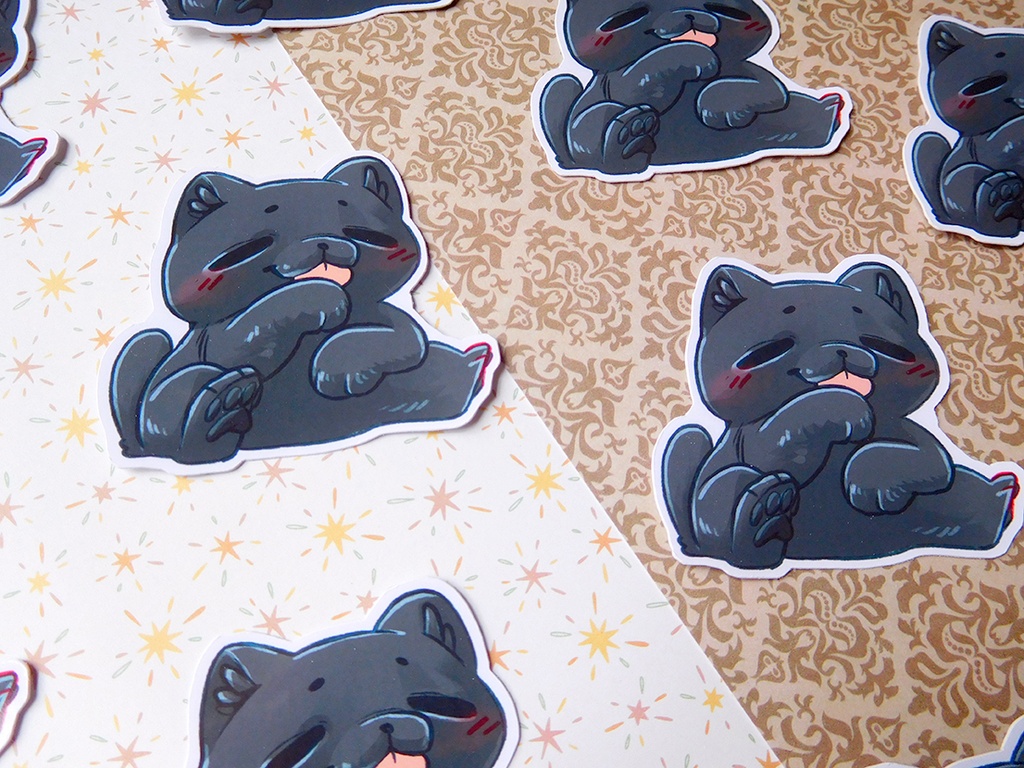Black kitty sticker