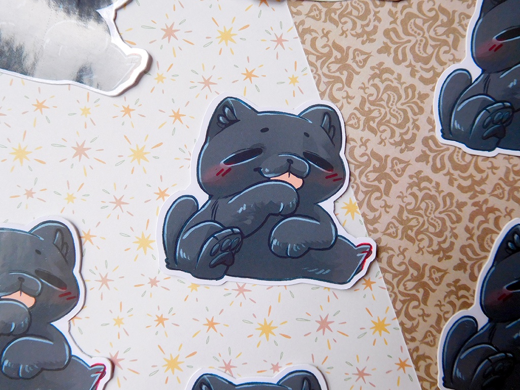 Black kitty sticker