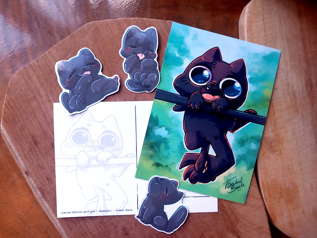 Postcard - Black Kitty - Limited Edition