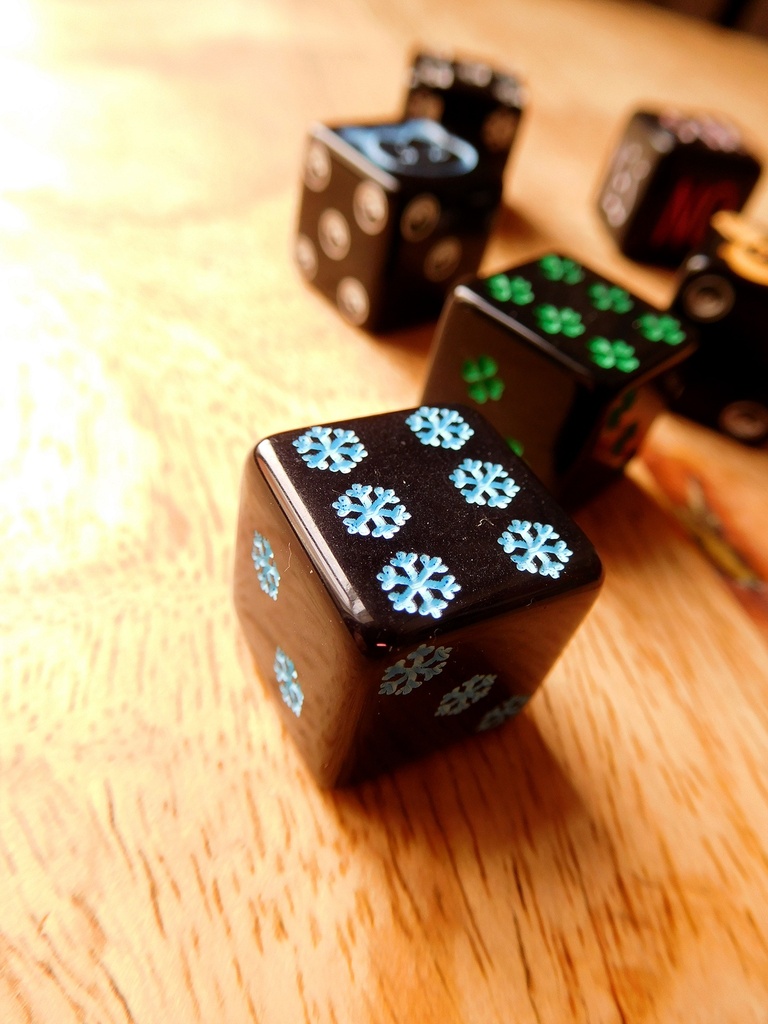 6D single Dice - Snowflakes