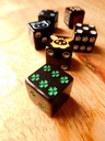 6D single Dice - four leaf clover