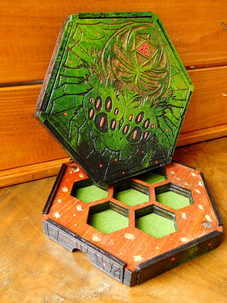 Dice Tray - Mossy Spider