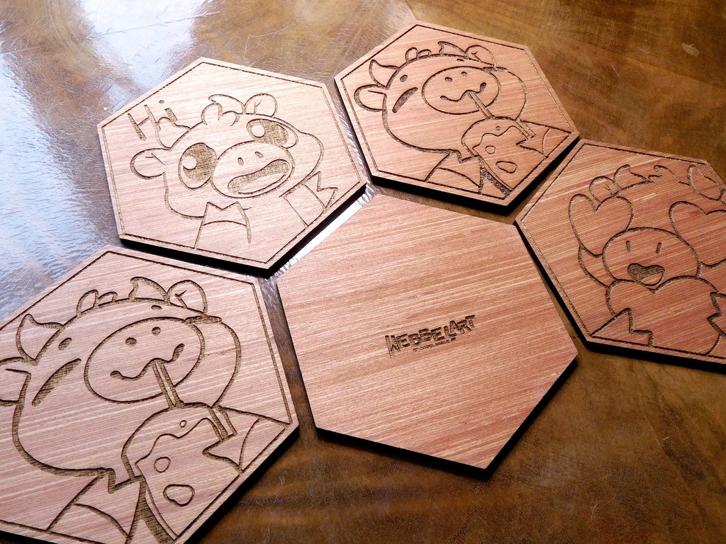Wooden Coaster - Angry Cow