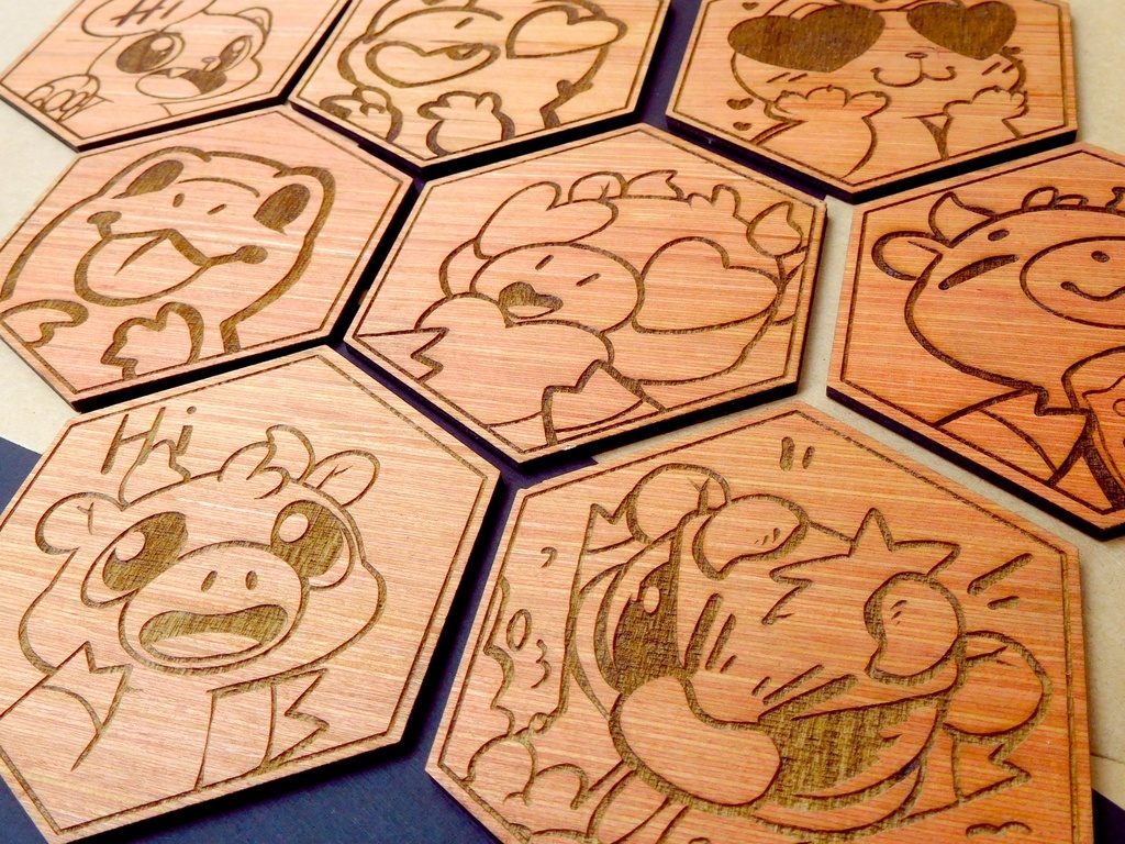 Wooden Coaster - Angry Cow