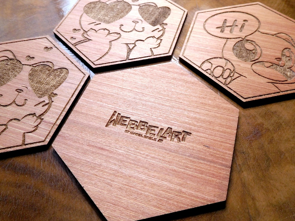 Wooden Coaster - Kitty