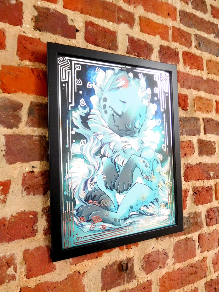Sleeping Night Spirit - Silver Foil Print - Numbered and Limited edition