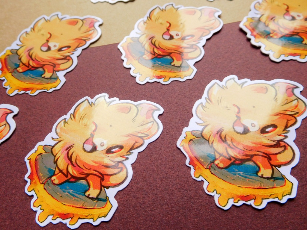 Fire starter pokemon sticker set