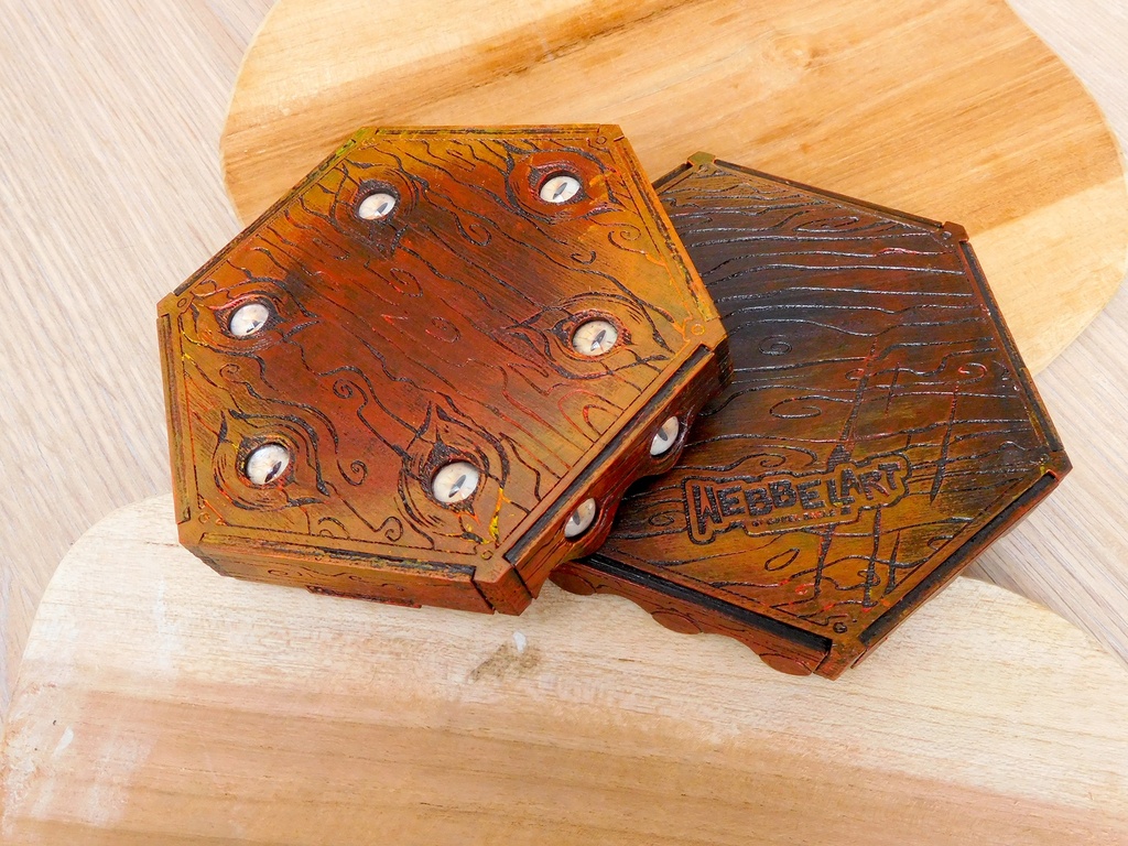Dice Tray - Burned wood Mimic