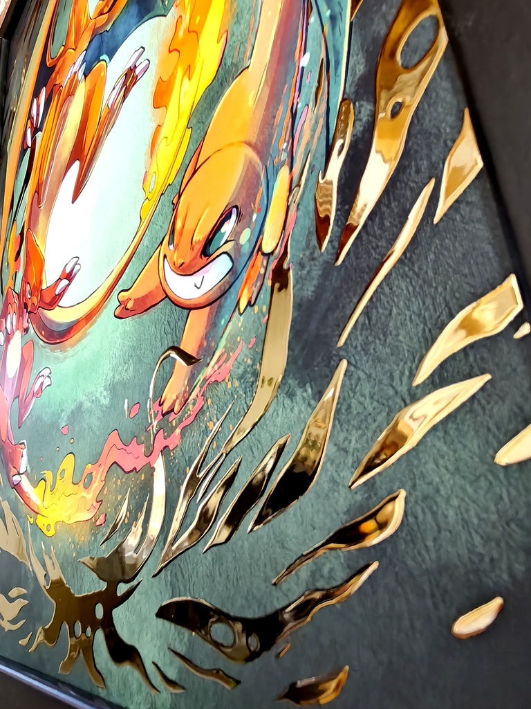 Charizard Family - Gold Foil Print - Numbered and Limited edition   