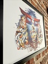 Kitsune Guardians - Gold Foil Print - Numbered and Limited edition