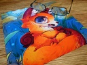 Microfiber Cloth little fox Detail shot - Made by Isabel Baele - Webbelart