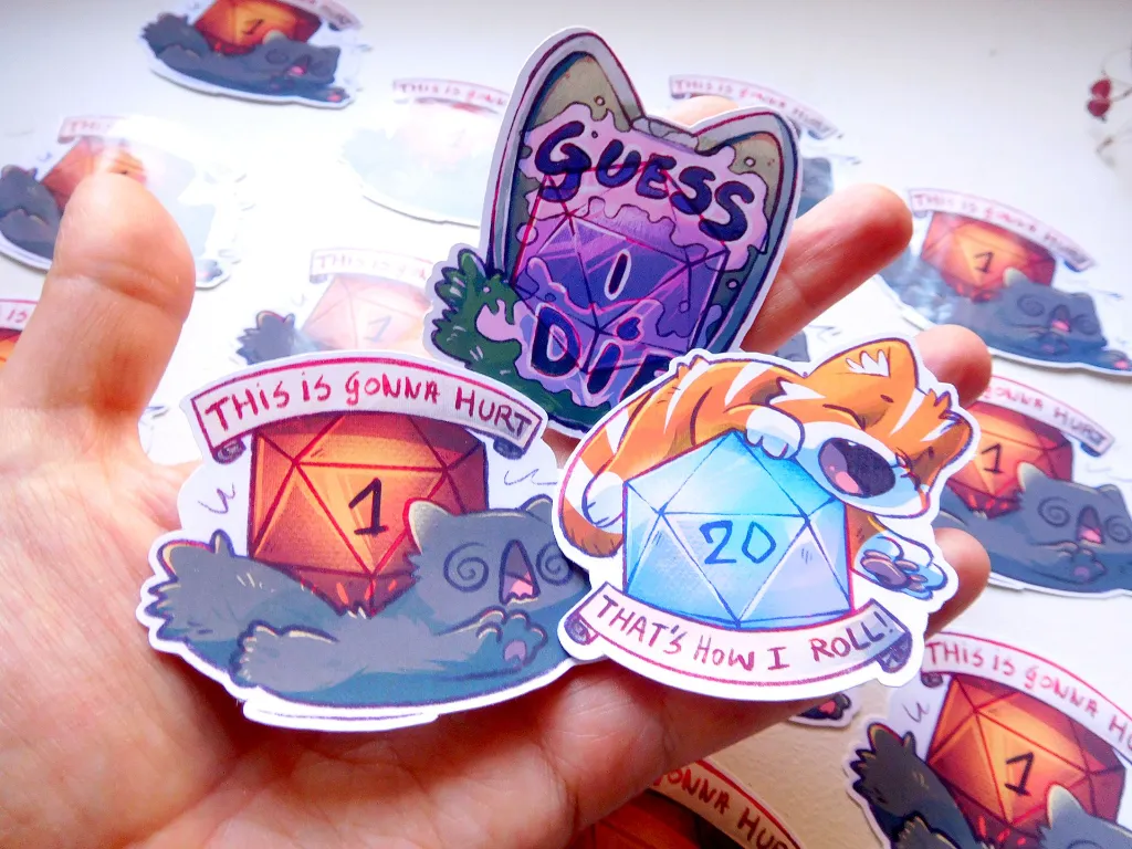 Guess I Die - dice stickers