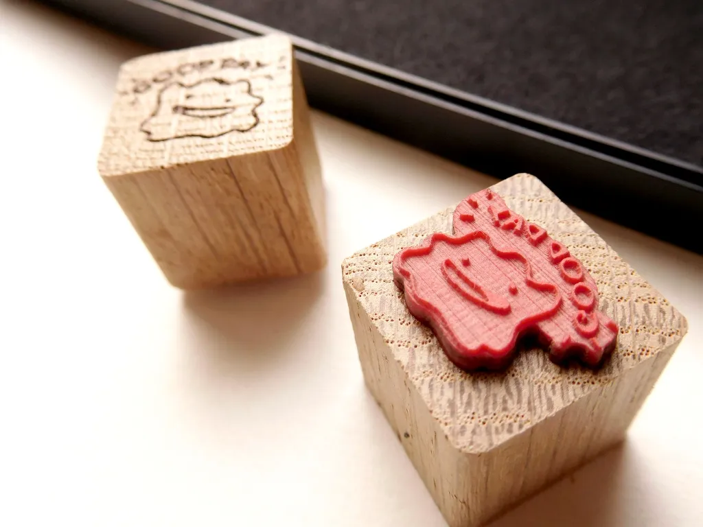 detail shot ditto stamp