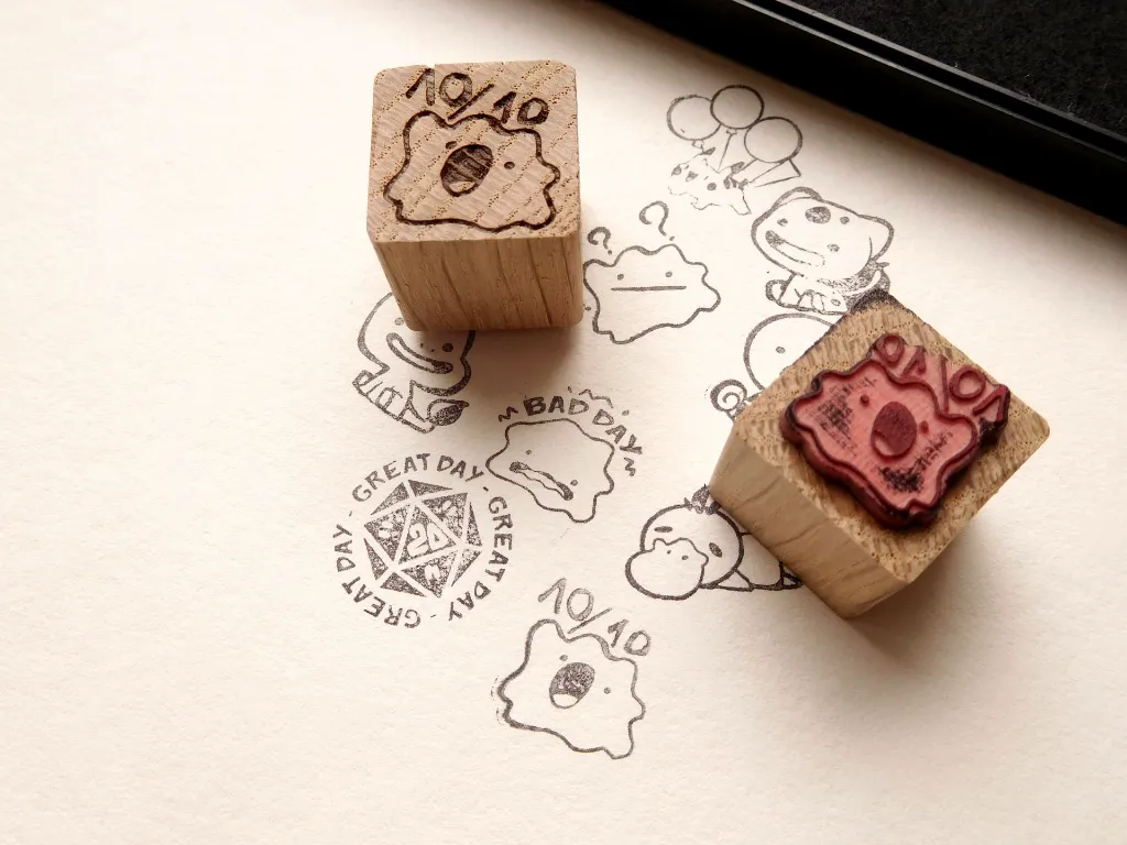 detail shot of stamped stamps