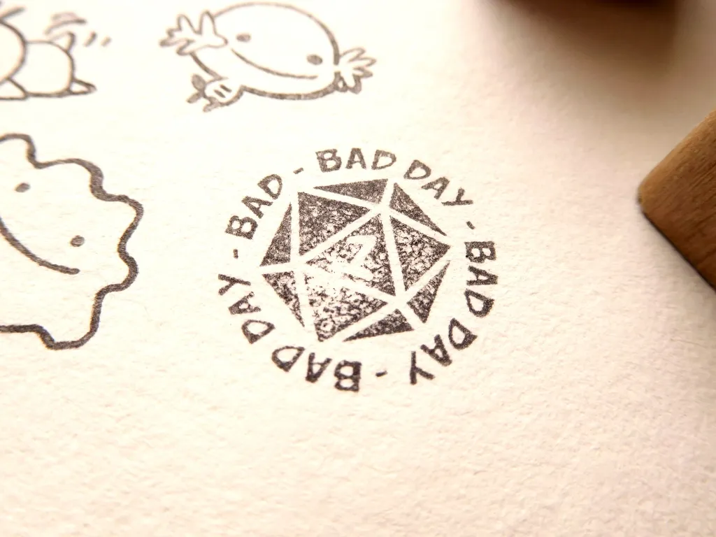 bad day stamp result on paper