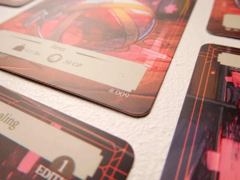 detail shot of the card
