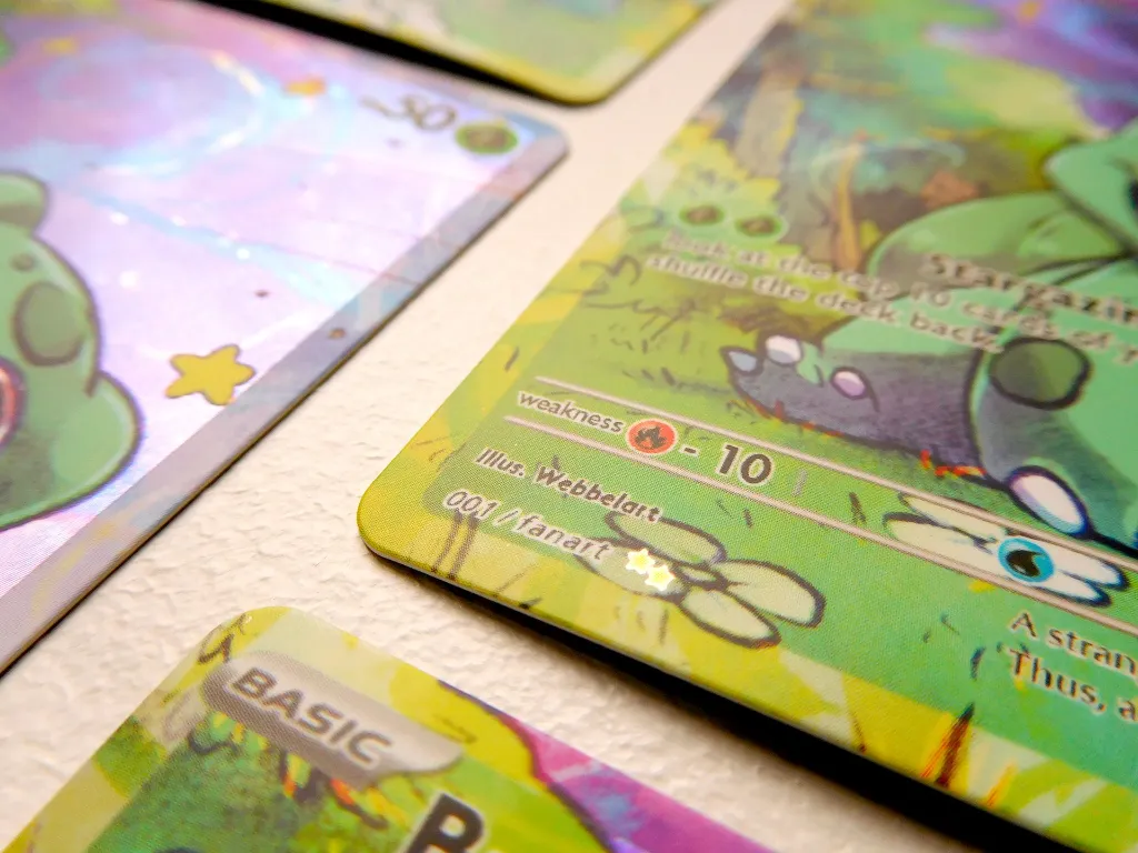 detail shot number on the card