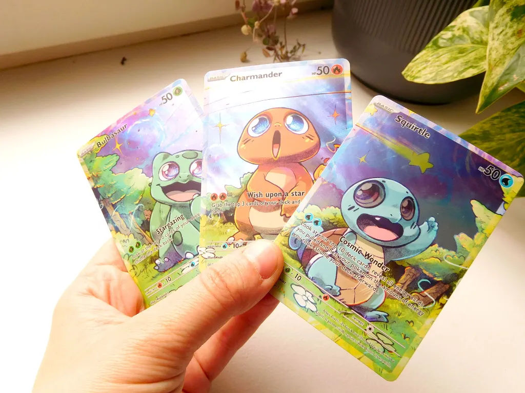 bulbasaur, charmander and squirtle