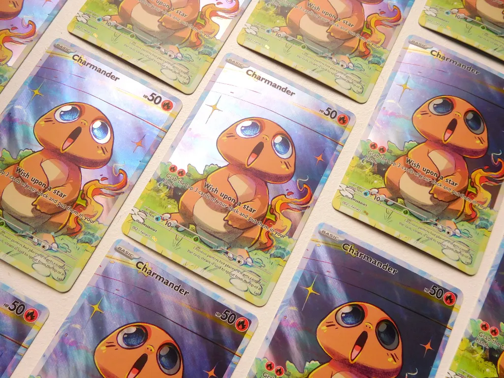 overview shot of charmander card