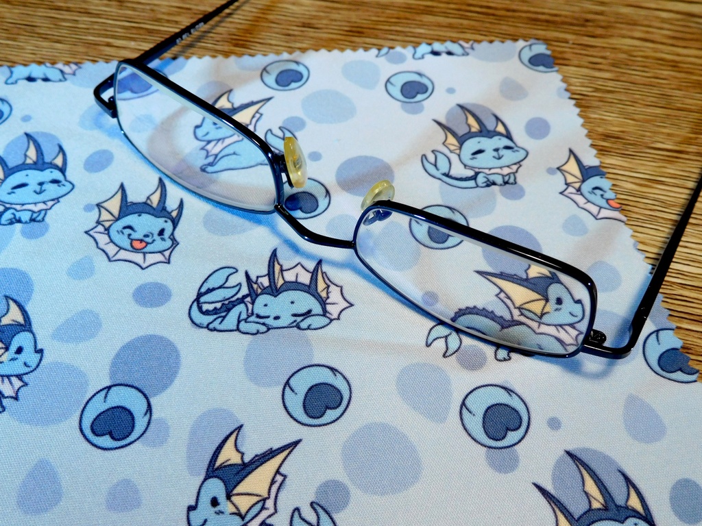 Lens cleaning cloth pokemon Vaporeon - microfiber cloth for glasses and screens - Webbelart