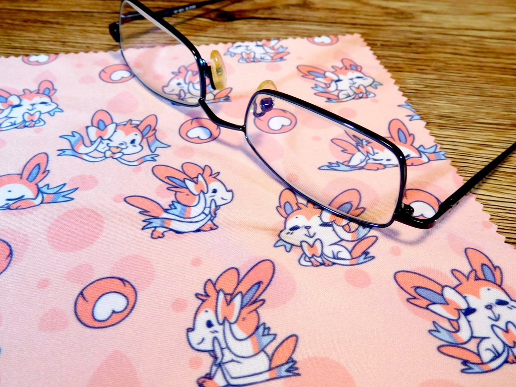 Lens cleaning cloth pokemon Sylveon - microfiber cloth for glasses and screens - Webbelart