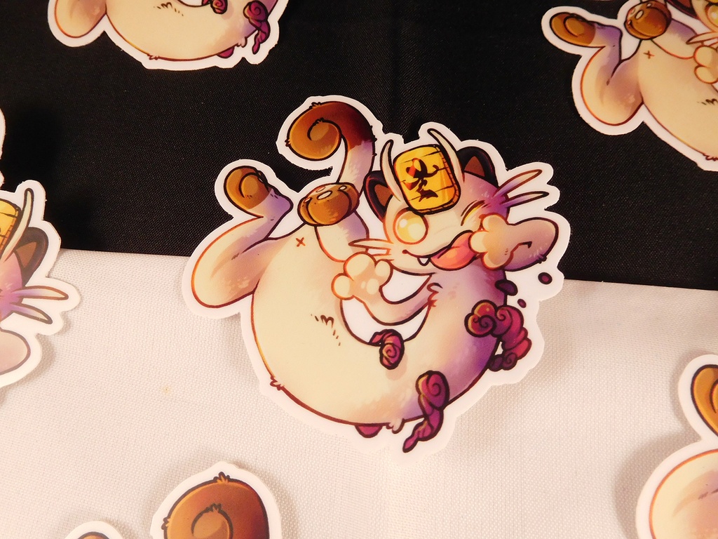 Pokemon Gigantamax Meowth Vinyl Sticker