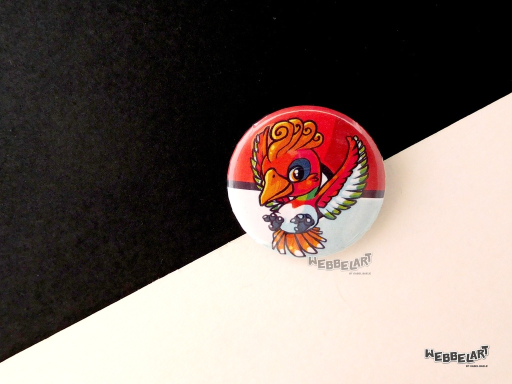 Button - Ho-Oh - 38mm Badge - #250 (Button)
