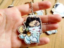 Cosplay Kitty - Jon Snow and Ghost - Wooden keychain