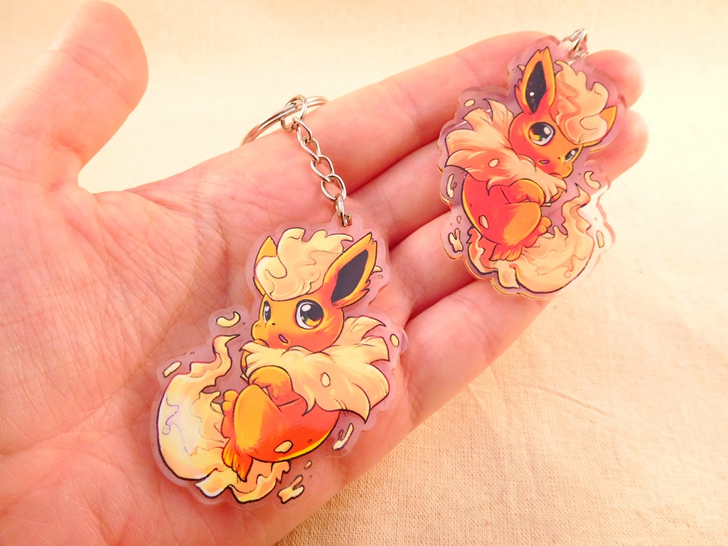 Pokemon Flareon - Eeveelution fanart - Acrylic keychain